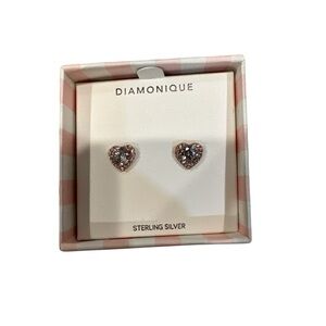 Diamonique sterling silver earrings brand new.